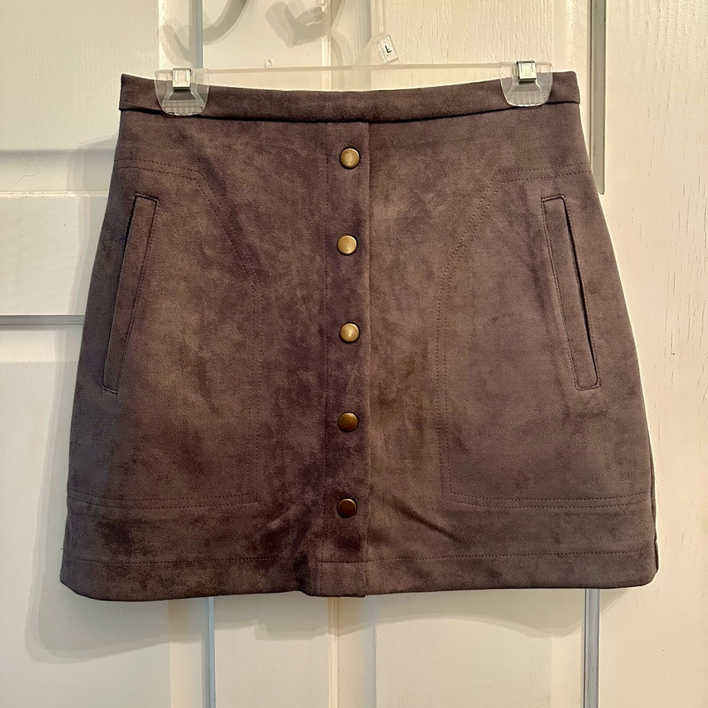 HYFVE Chocolate Buttoned Mini Skirt